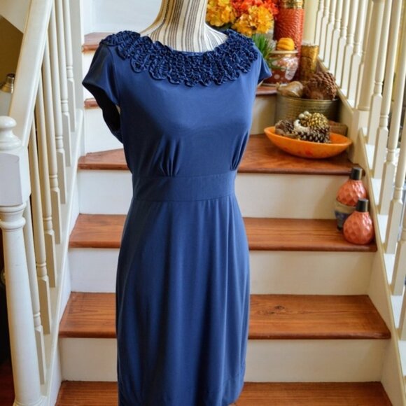 Taylor Navy Blue Dress Size 8 - Picture 1 of 3